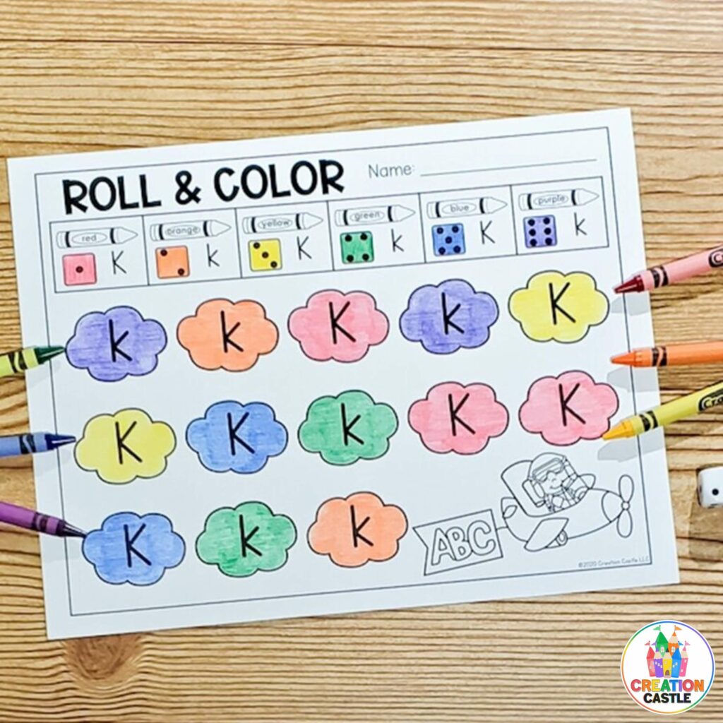 letters and sounds roll and color