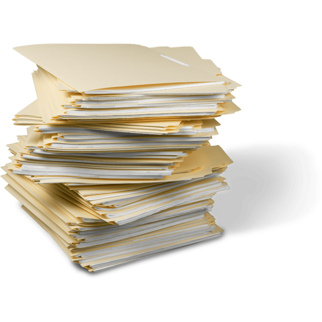 file folders for storing standards statements