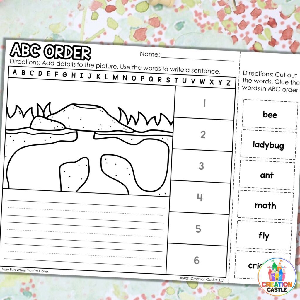 early finishers activities abc order