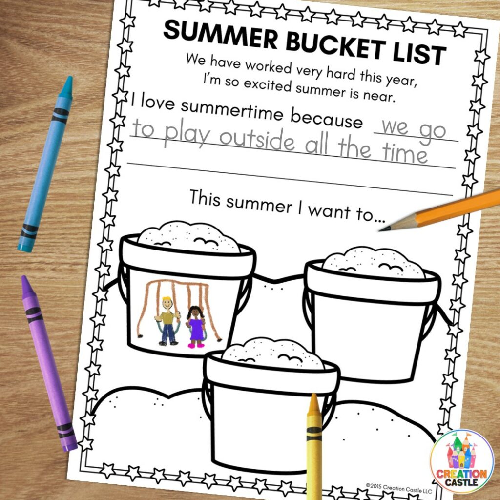 first grade memory book summer bucket list