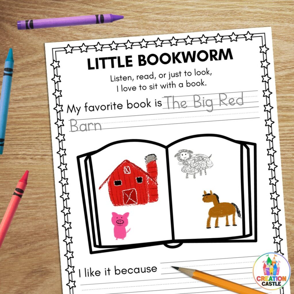 kindergarten student memory book favorite book