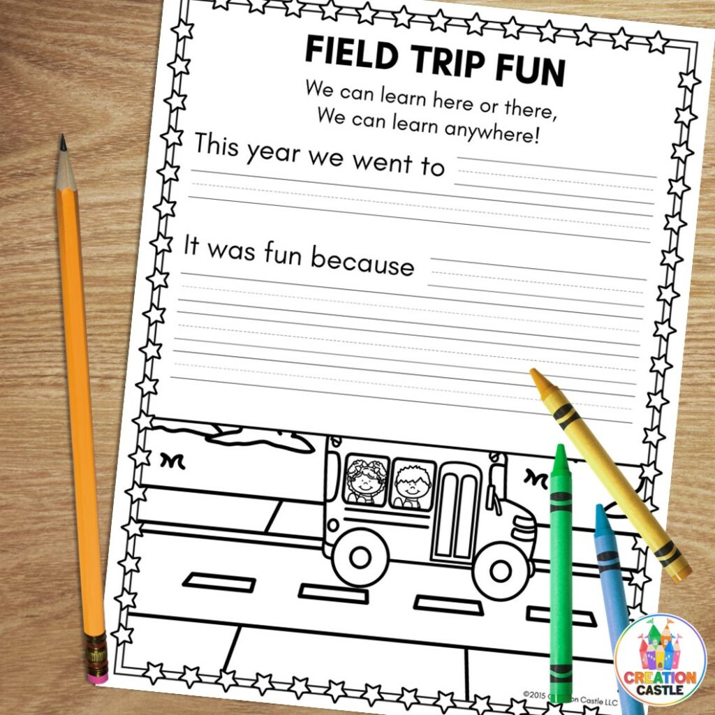 kindergarten memory book field trip