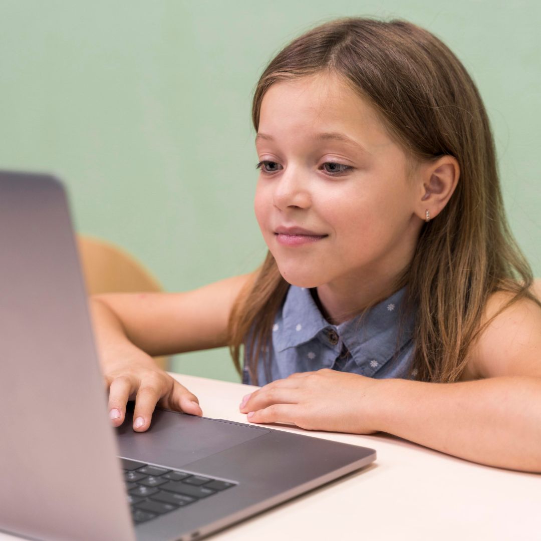 student using laptop for learning websites