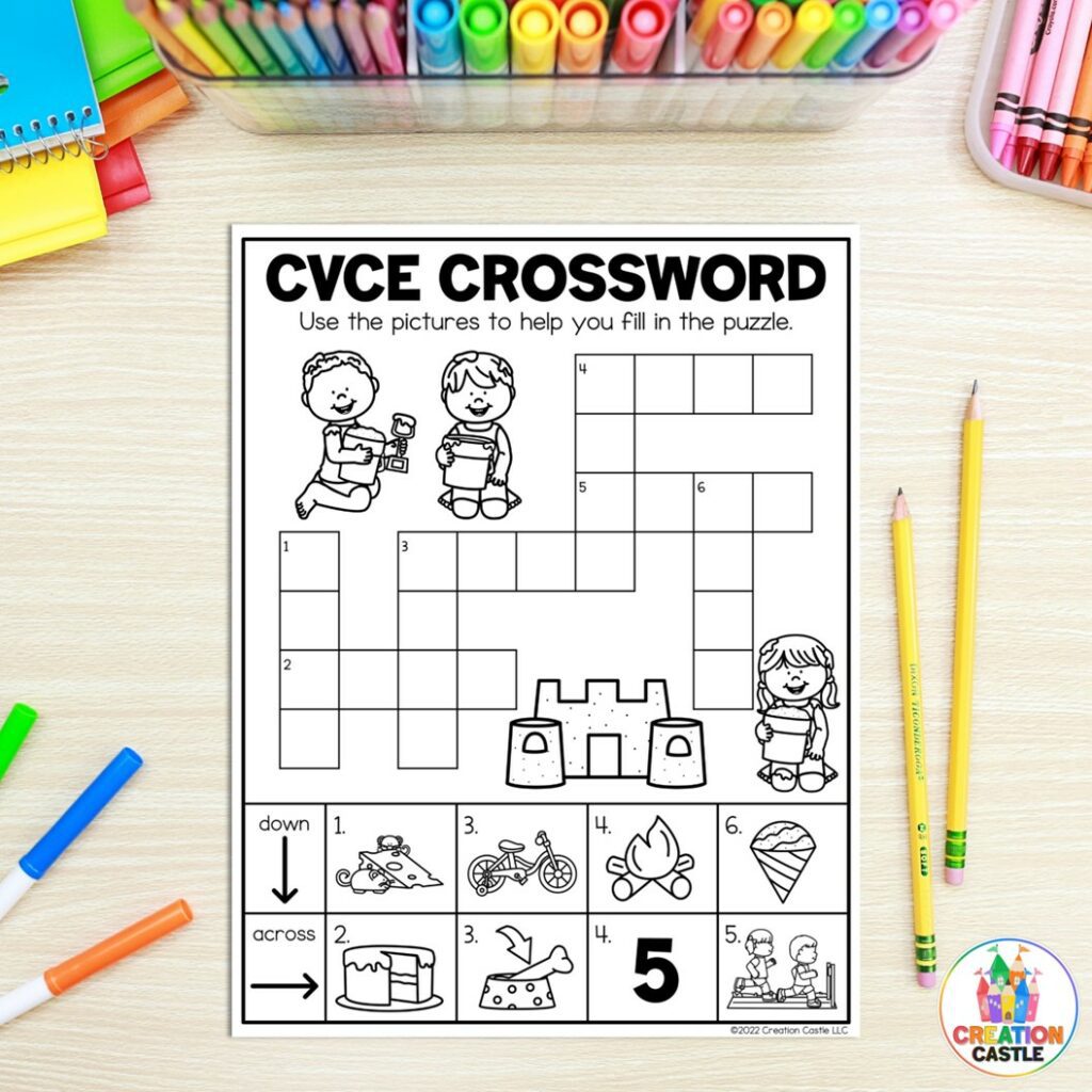 cvce words kindergarten summer review worksheet