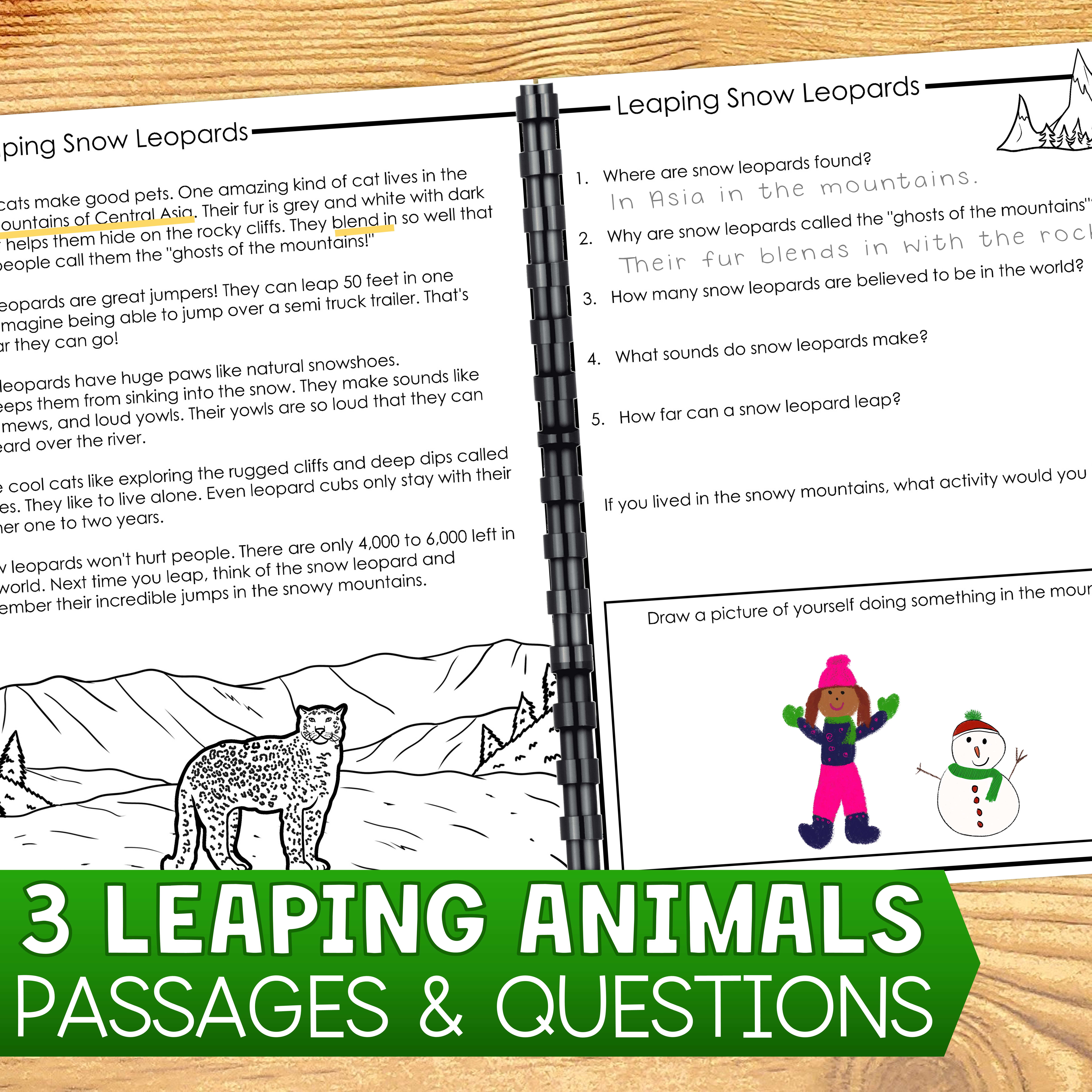 Leaping Animals Passages and Questions