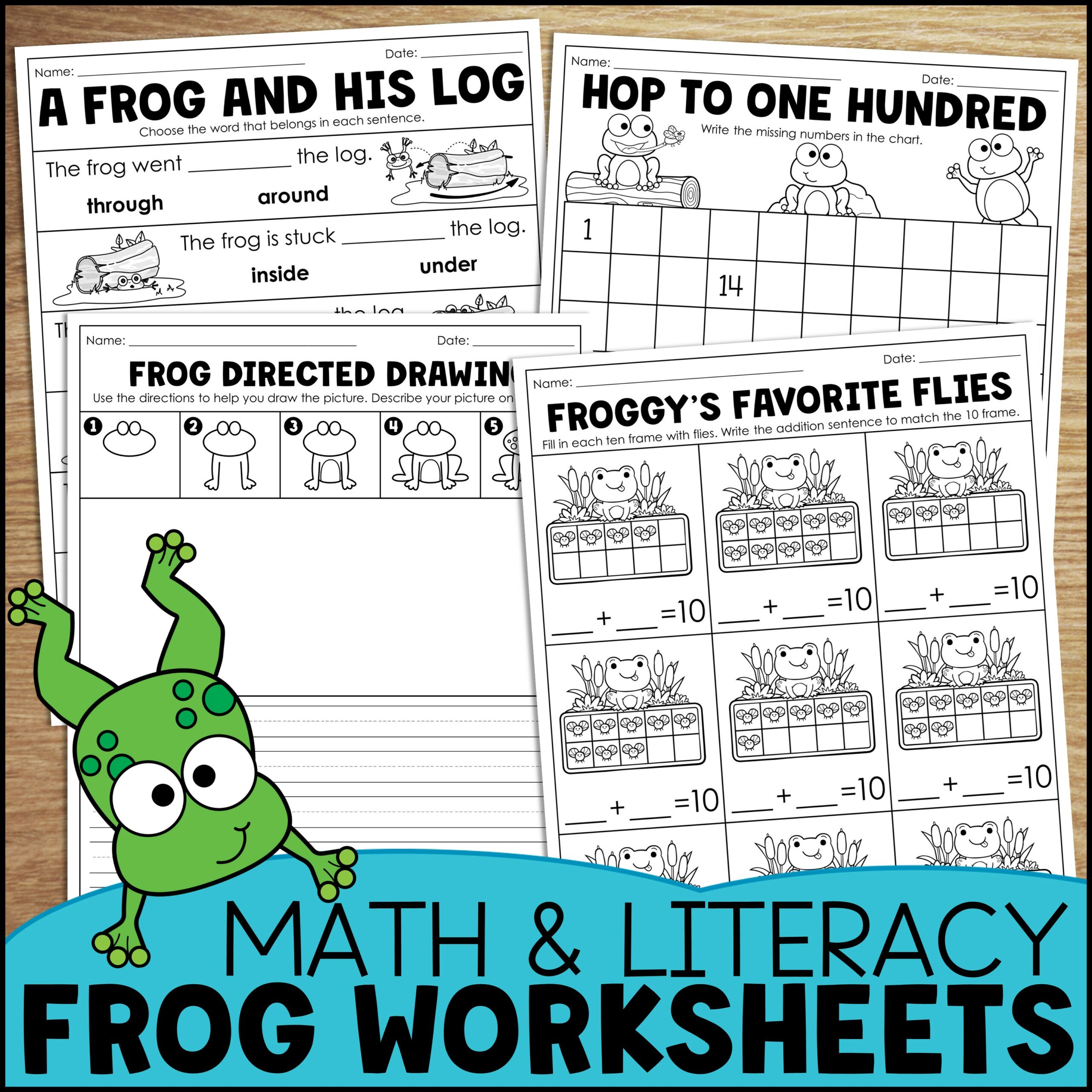 frog math and literacy worksheets scaled