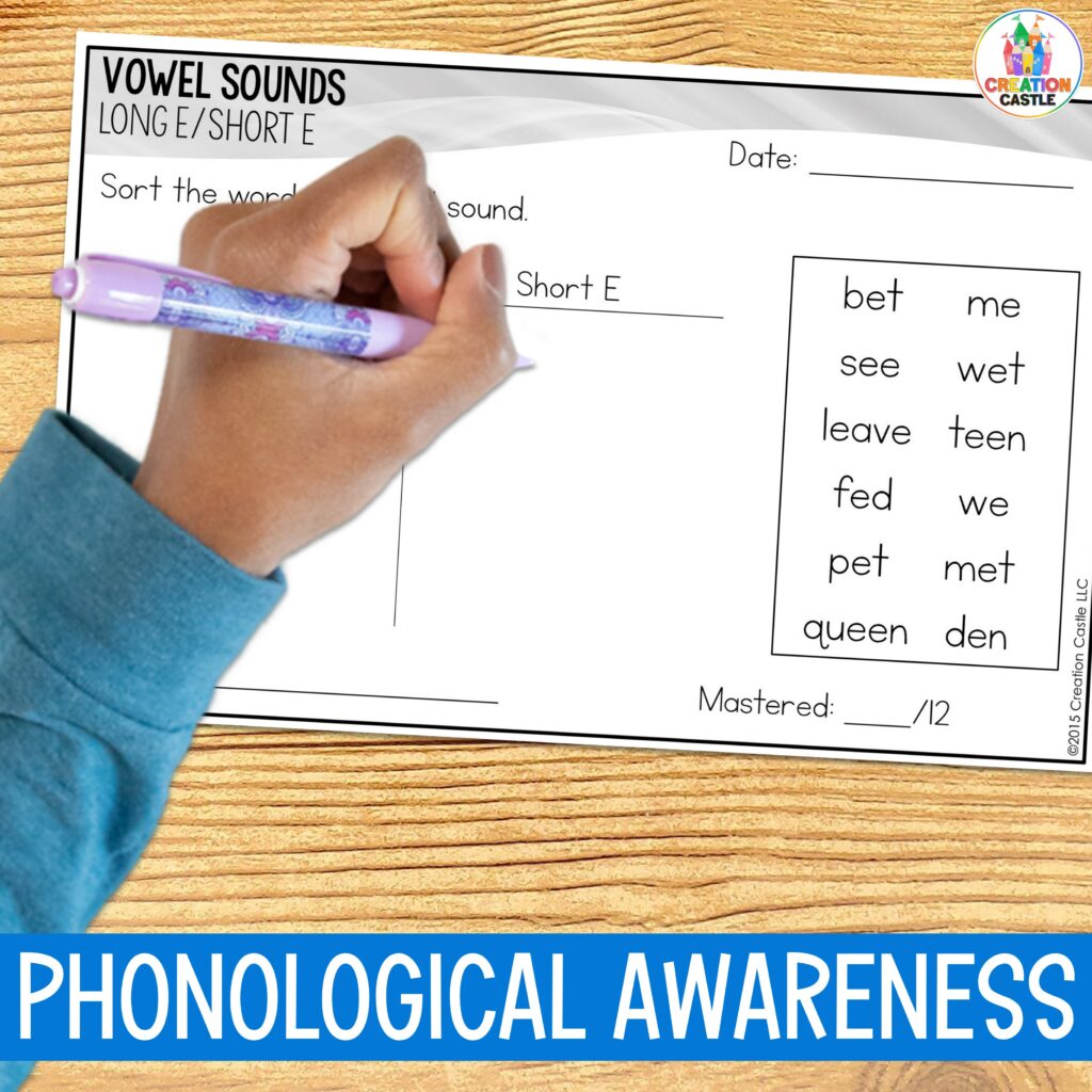 kindergarten assessments vowel sounds